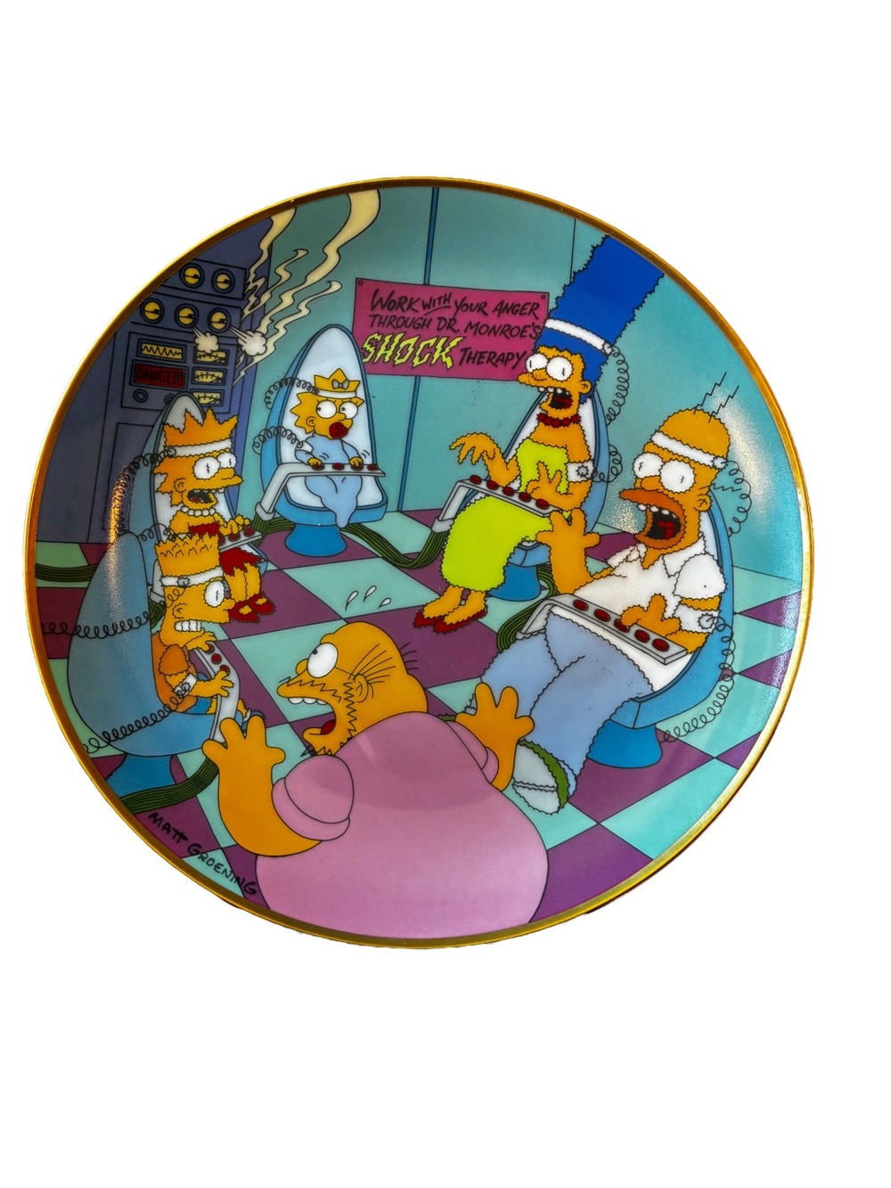 Vintage 1992 Simpsons Family Therapy Franklin Mint Collector Plate